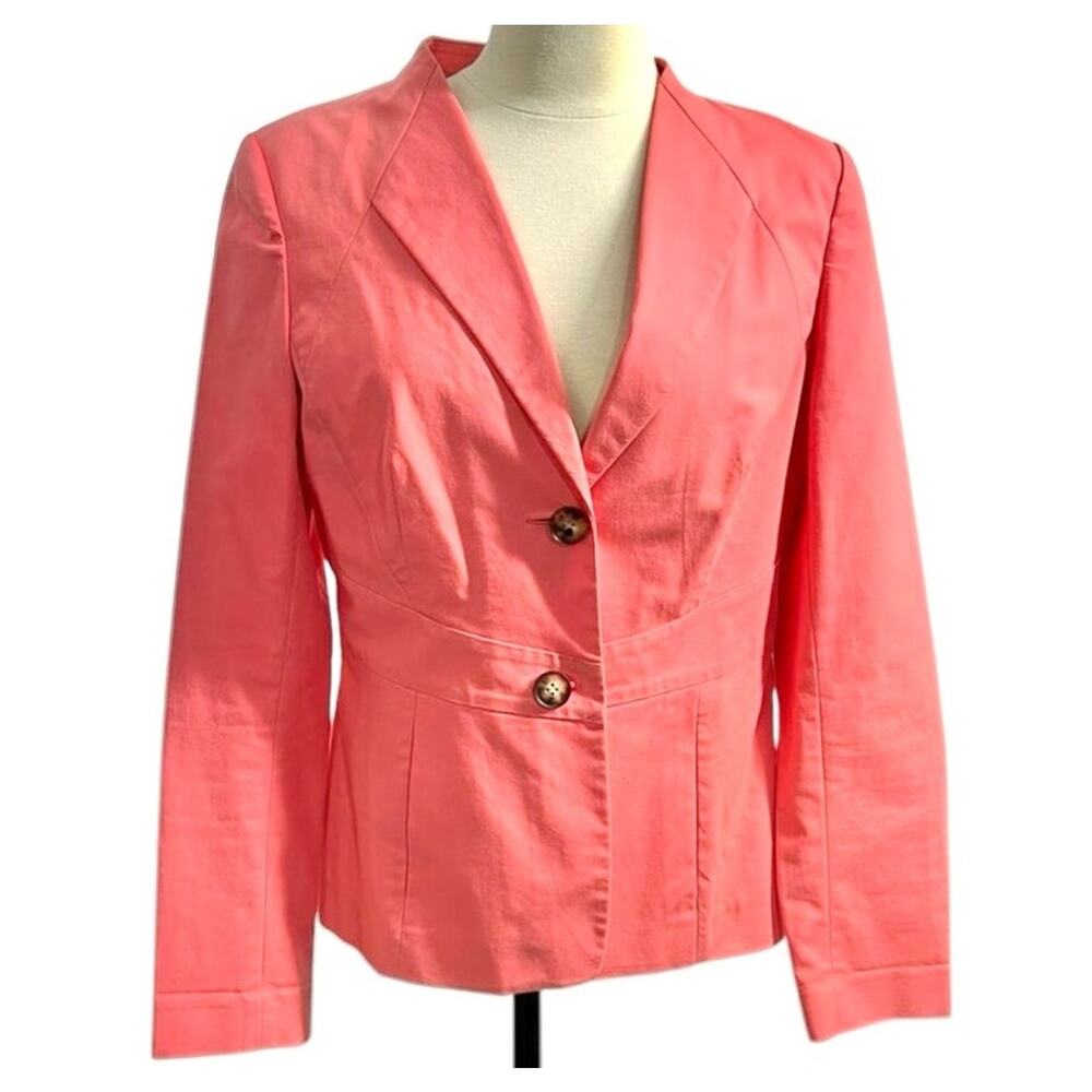 Lafayette 148 New York Vibrant Pink/Coral Blazer - Size 10